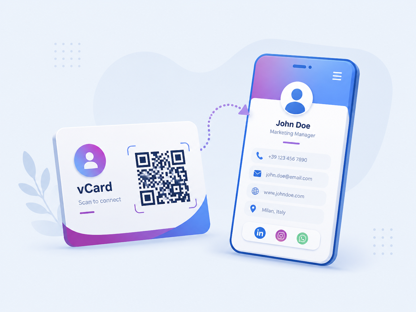 QR Code collegato a vCard digitale